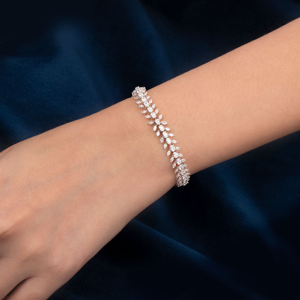 18K Rose Gold Diamond Bracelet - 3.12ct VVS-EF