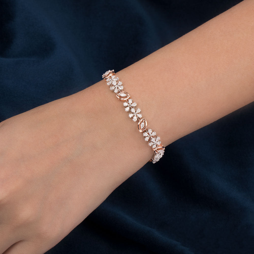 18K Rose Gold Diamond Bracelet - 2.094ct VVS-EF