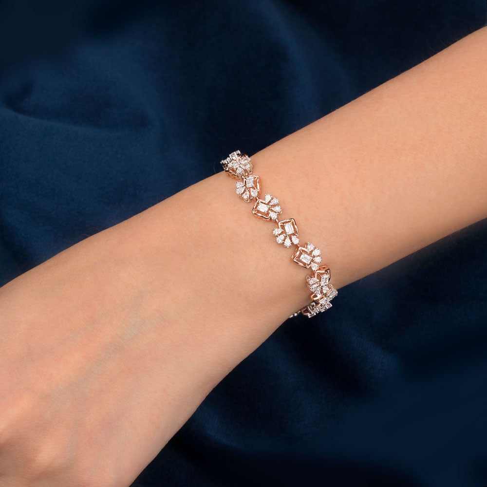 18K Rose Gold Diamond Bracelet - 2.78ct VVS-EF