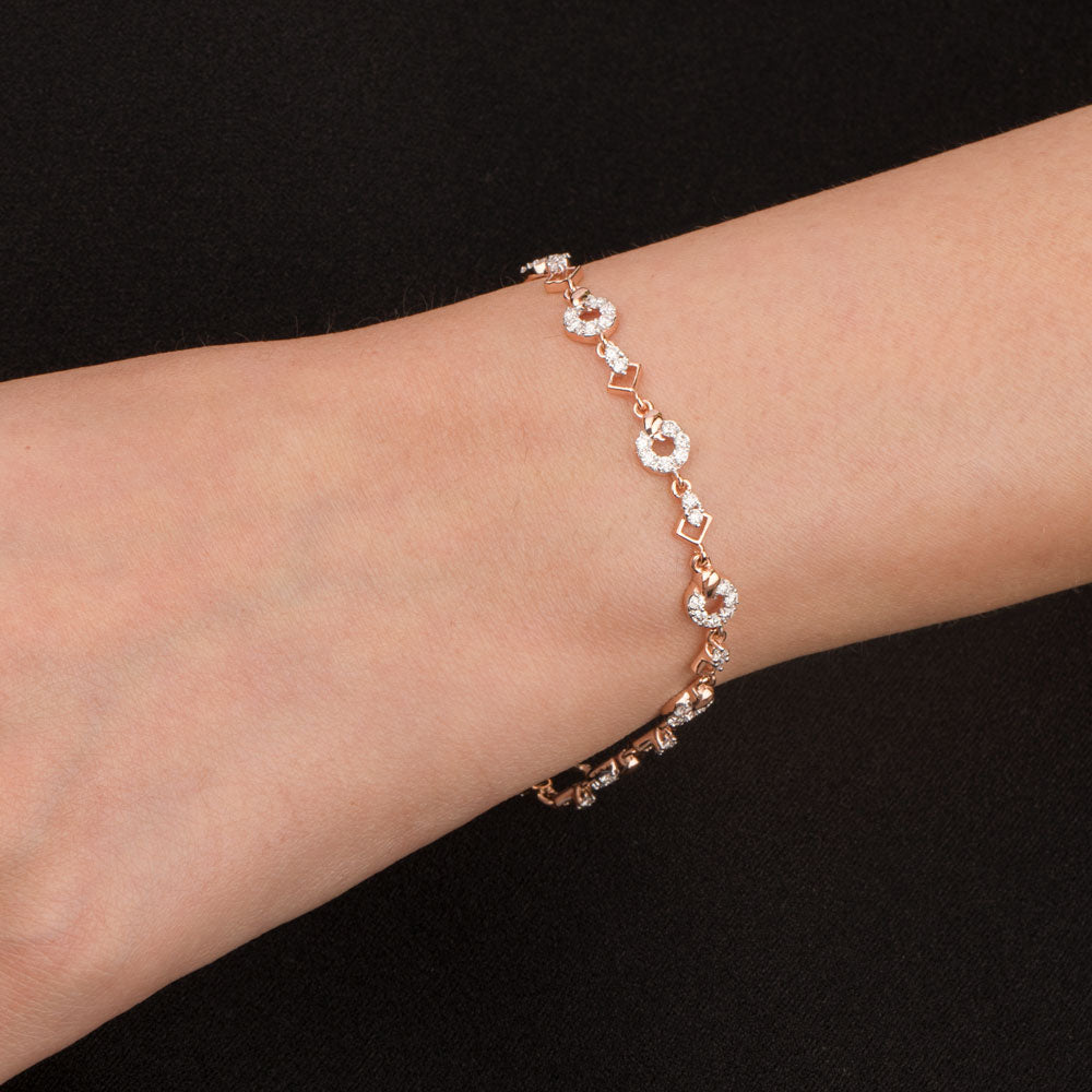 18K Rose Gold Diamond Bracelet - 1.25ct VVS-VS-EF