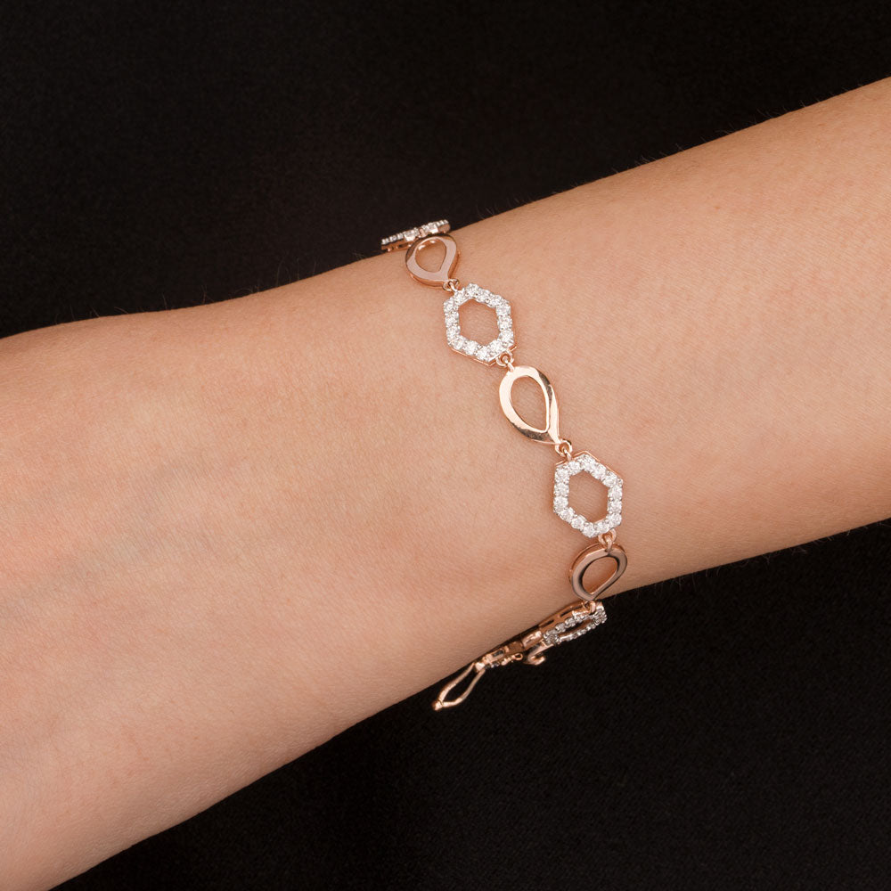 18K Rose Gold Diamond Bracelet - 1.67ct VVS-VS-EF