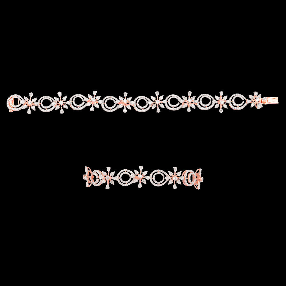 18K Rose Gold Diamond Bracelet - 3.96ct VVS-EF