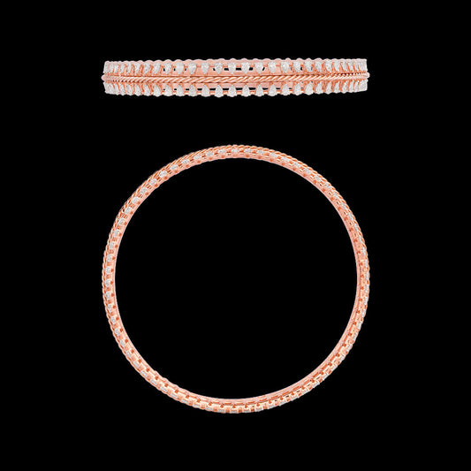 18K Rose Gold Diamond Bangle - 3.71ct VVS-EF