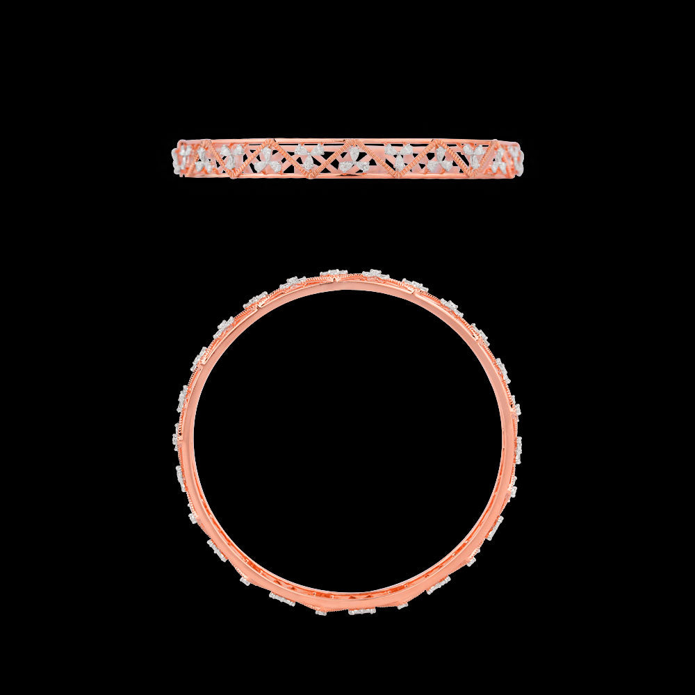 18K Two Tone Gold Diamond Bangle - 1.84ct VVS-EF