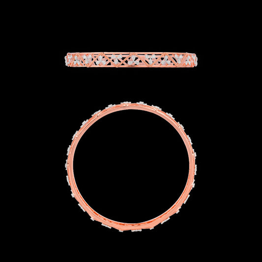 18K Two Tone Gold Diamond Bangle - 1.84ct VVS-EF