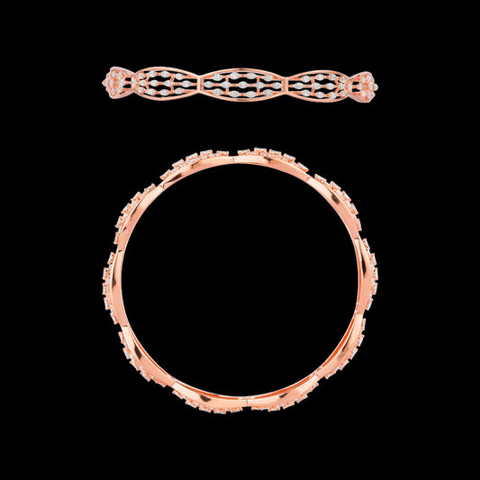 18K Rose Gold Diamond Bangle - 2.46ct VVS-EF