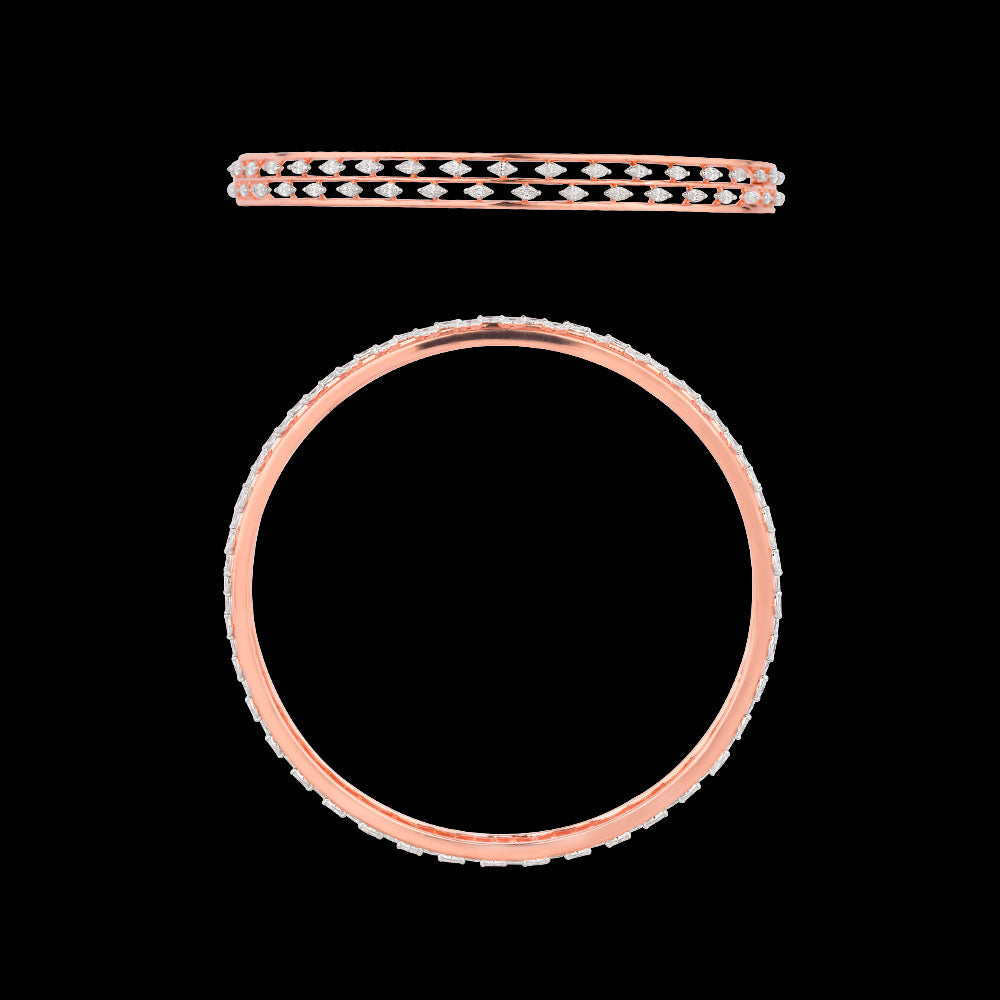 18K Rose Gold Diamond Bangle - 1.82ct VVS-EF