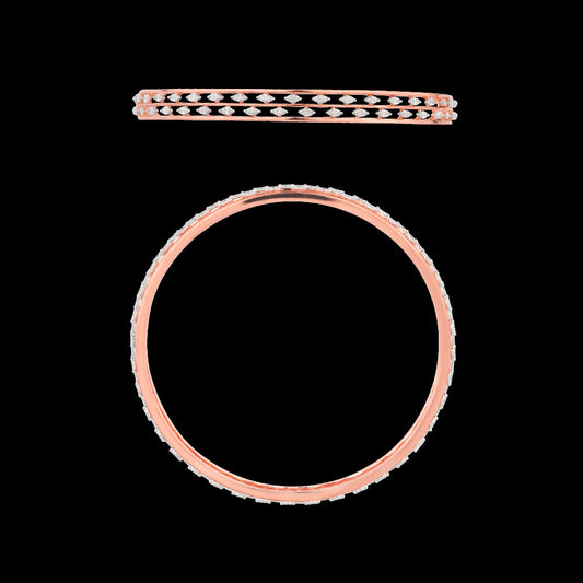 18K Rose Gold Diamond Bangle - 1.82ct VVS-EF