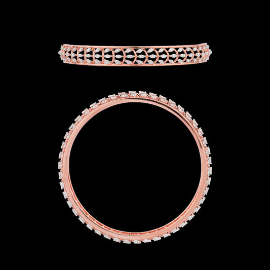 18K Rose Gold Diamond Bangle - 2.7ct VVS-EF