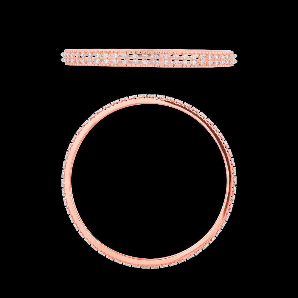 18K Rose Gold Diamond Bangle - 2.78ct VVS-EF