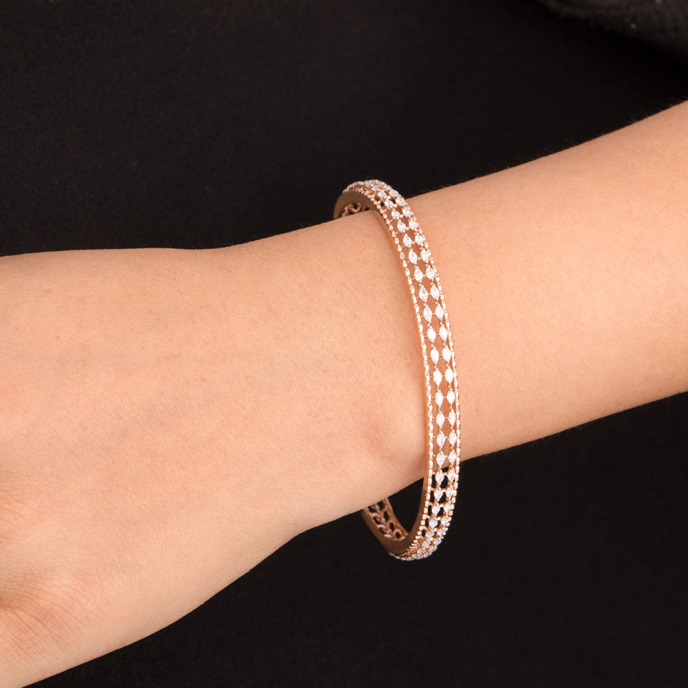 18K Rose Gold Diamond Bangle - 2.78ct VVS-EF