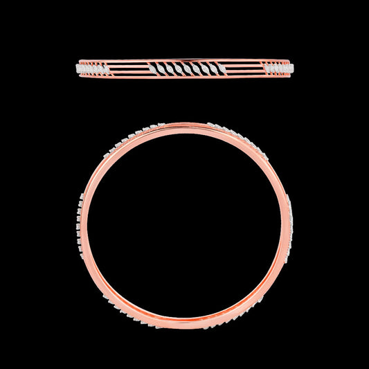 18K Rose Gold Diamond Bangle - 1.26ct VVS-EF