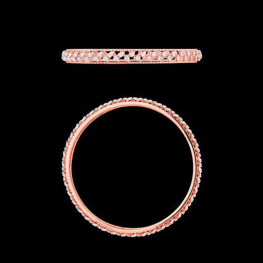 18K Rose Gold Diamond Bangle - 4ct VVS-FG