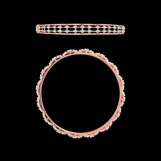 18K Rose Gold Diamond Bangle - 2.21ct VVS-EF