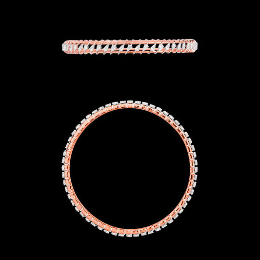 18K Rose Gold Diamond Bangle - 2.88ct VVS-EF