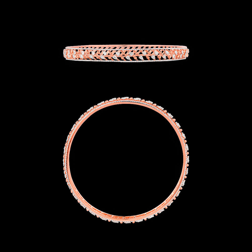 18K Rose Gold Diamond Bangle - 1.64ct VVS-EF