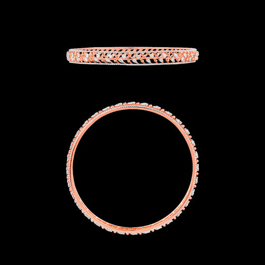 18K Rose Gold Diamond Bangle - 1.64ct VVS-EF