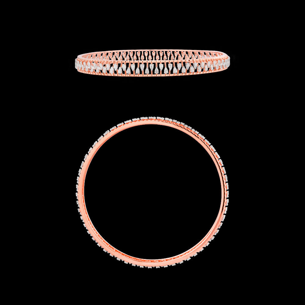 18K Rose Gold Diamond Bangle - 3.8ct VVS-EF