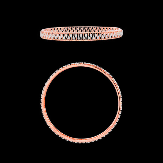 18K Rose Gold Diamond Bangle - 3.8ct VVS-EF