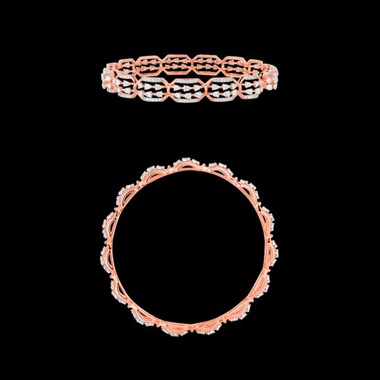 18K Rose Gold Diamond Bangle - 4.25ct VVS-EF