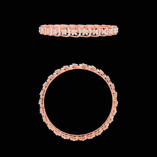 18K Rose Gold Diamond Bangle - 3.67ct VVS-EF