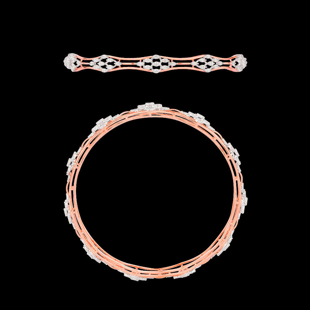 18K Rose Gold Diamond Bangle - 3.447ct VVS-EF