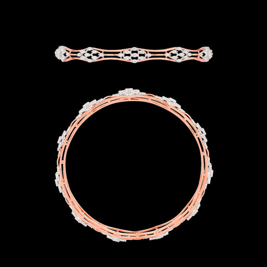 18K Rose Gold Diamond Bangle - 3.447ct VVS-EF