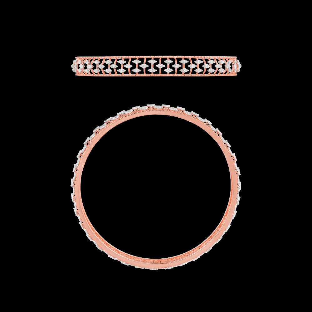 18K Rose Gold Diamond Bangle - 2.78ct VVS-EF