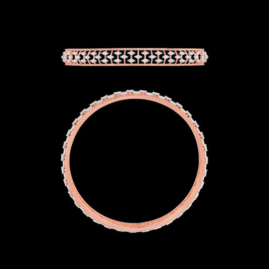 18K Rose Gold Diamond Bangle - 2.78ct VVS-EF