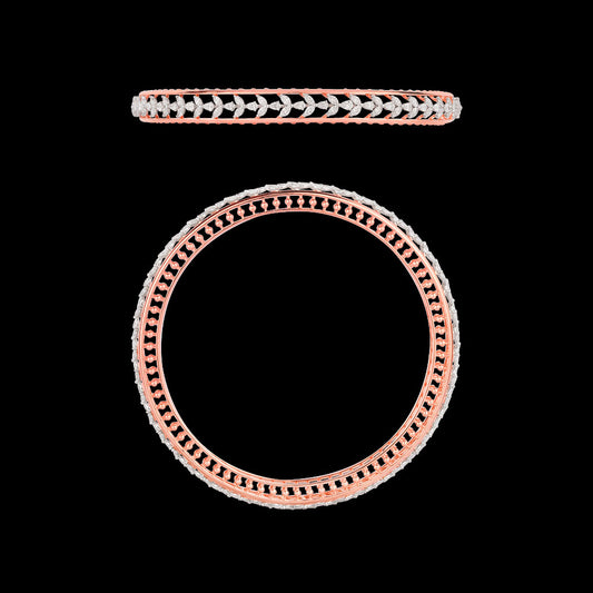 18K Rose Gold Diamond Bangle - 3.16ct VVS-EF