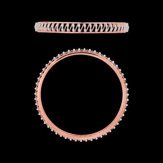 18K Rose Gold Diamond Bangle - 4.27ct VVS-EF