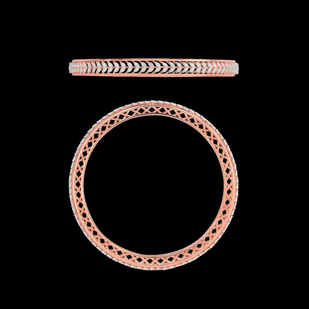 18K Rose Gold Diamond Bangle - 5.09ct VVS-EF