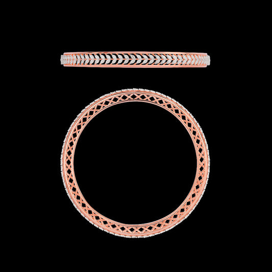 18K Rose Gold Diamond Bangle - 5.09ct VVS-EF