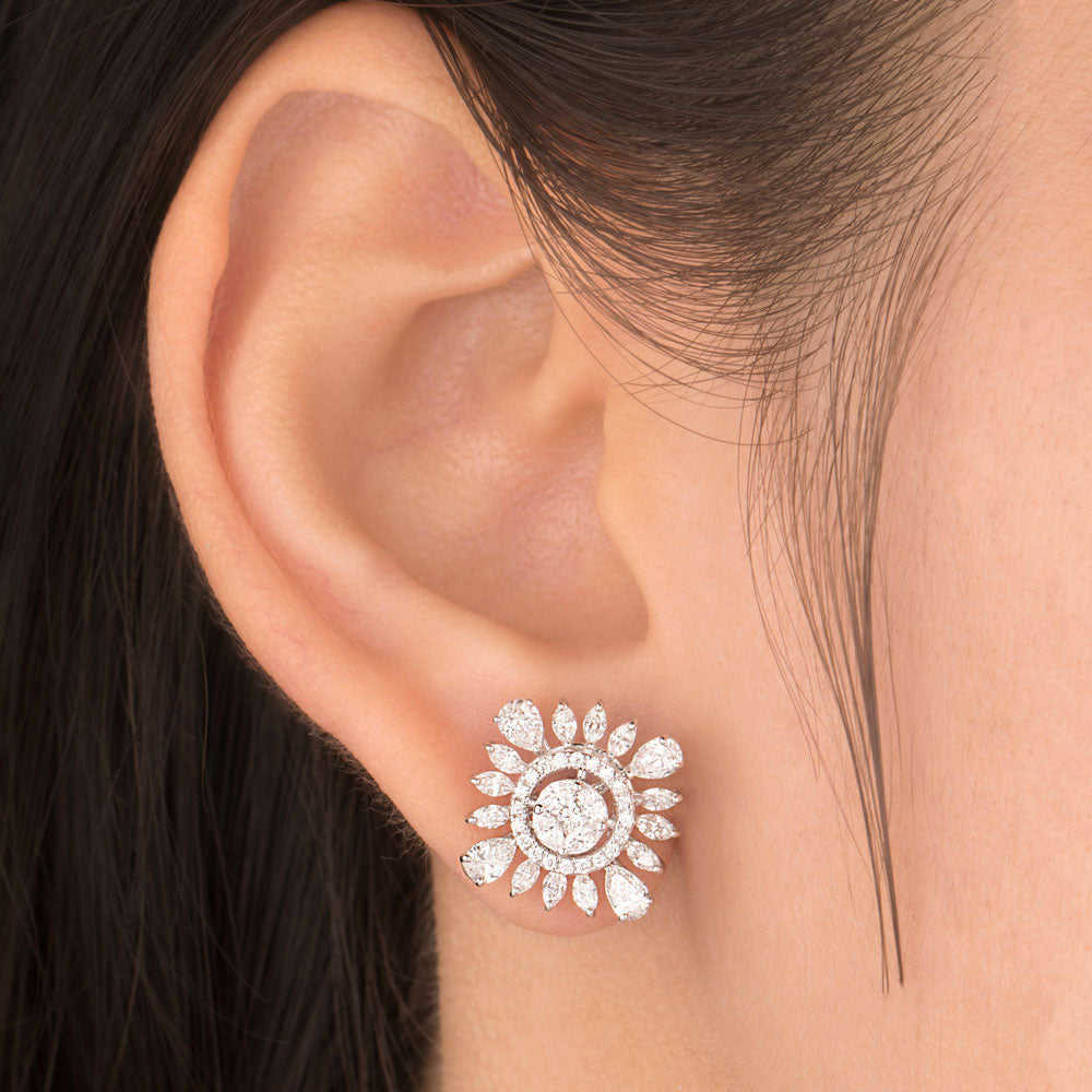 18K Rose Gold Diamond Earrings - 1.89ct VVS-EF