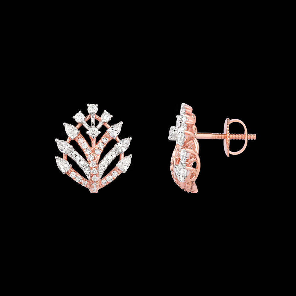 18K Rose Gold Diamond Earrings - 0.85ct VVS-EF
