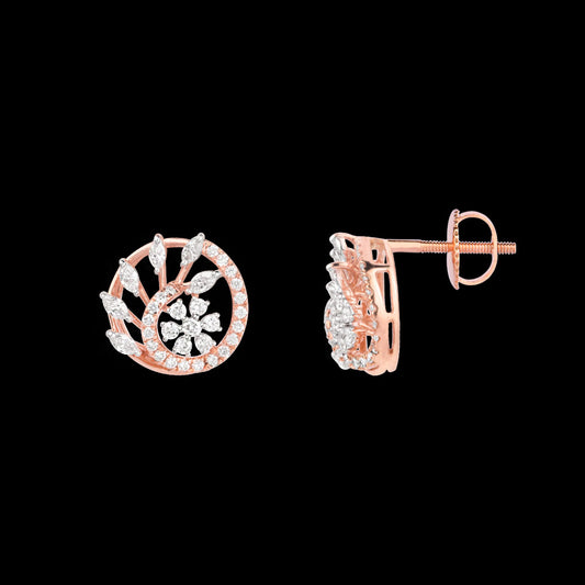 18K Rose Gold Diamond Earrings - 0.76ct VVS-EF