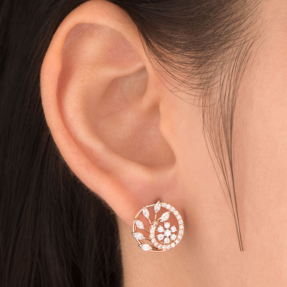 18K Rose Gold Diamond Earrings - 0.76ct VVS-EF