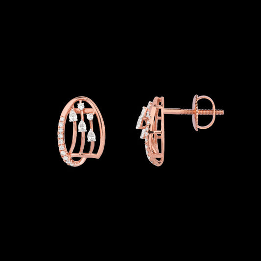 18K Rose Gold Diamond Earrings - 0.45ct VVS-EF