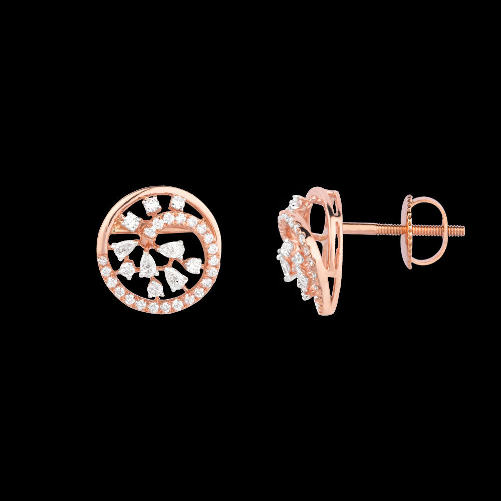 18K Rose Gold Diamond Earrings - 0.79ct VVS-EF