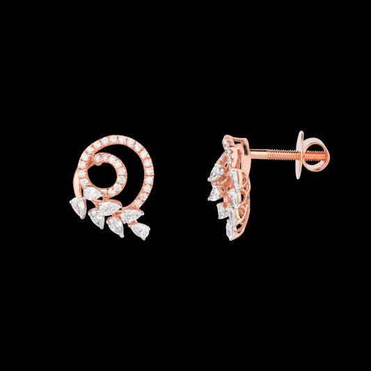 18K Rose Gold Diamond Earrings - 0.86ct VVS-EF