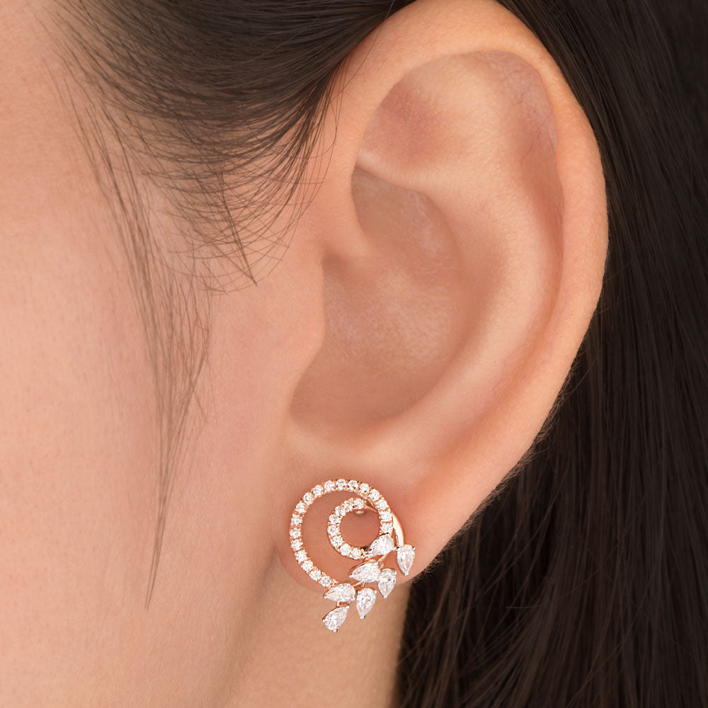 18K Rose Gold Diamond Earrings - 0.86ct VVS-EF