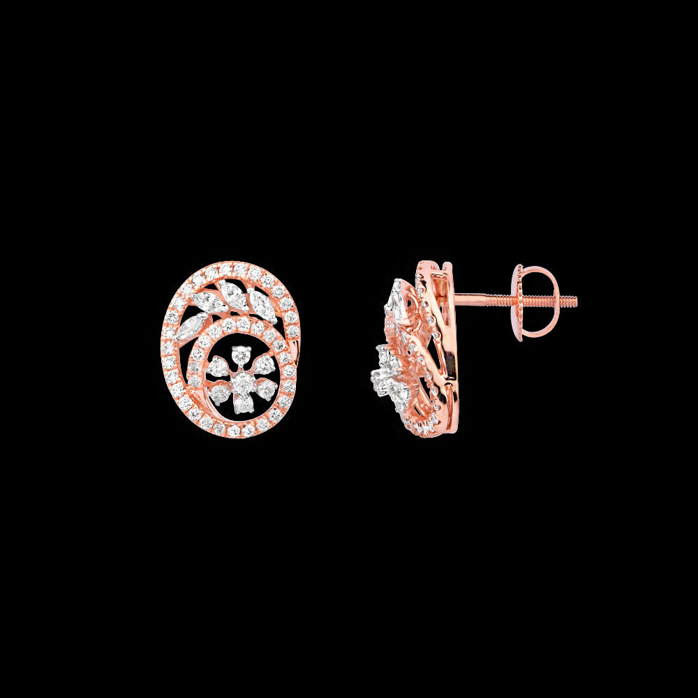 18K Rose Gold Diamond Earrings - 0.86ct VVS-EF