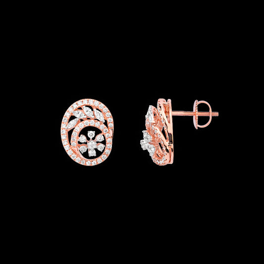 18K Rose Gold Diamond Earrings - 0.86ct VVS-EF