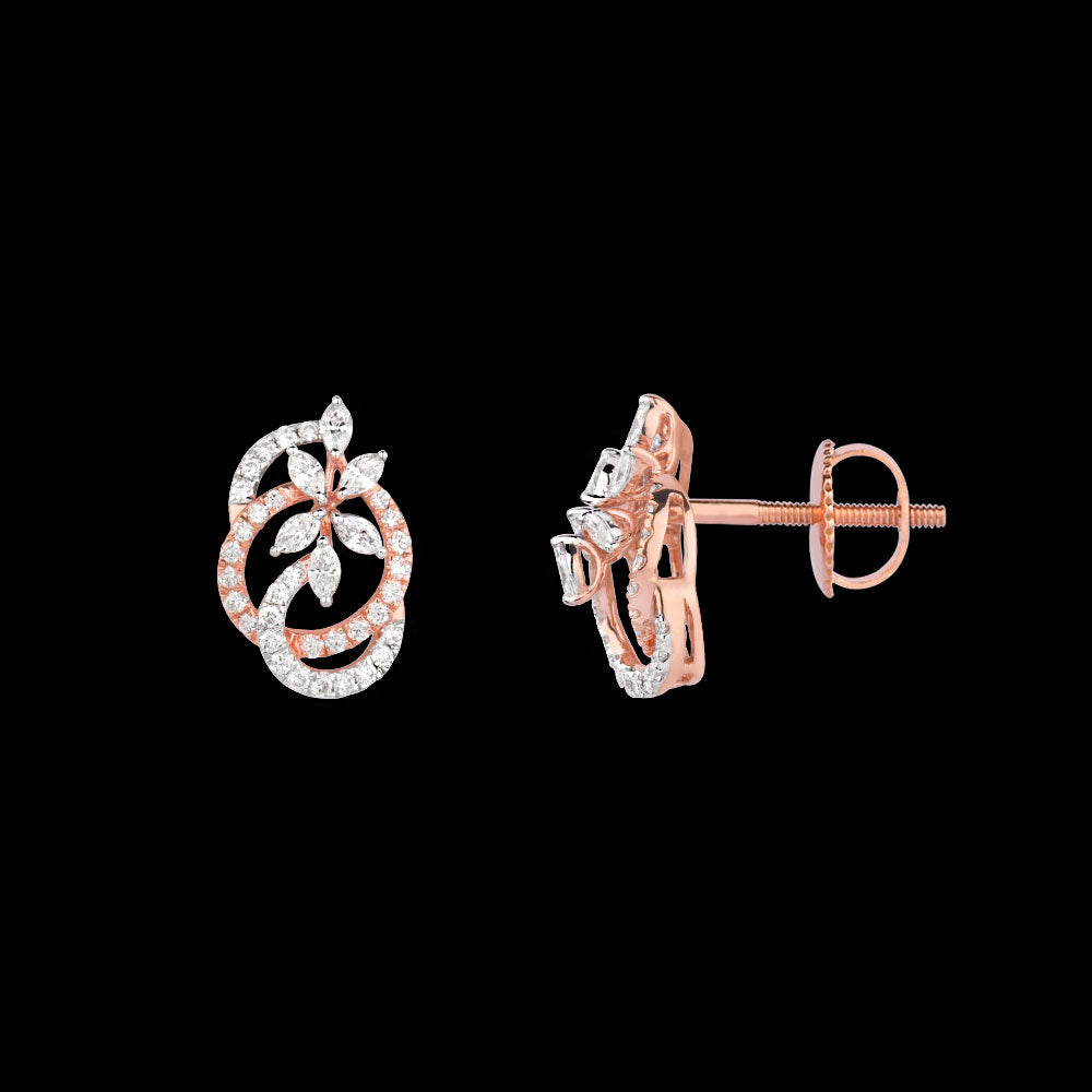 18K Rose Gold Diamond Earrings - 0.79ct VVS-EF