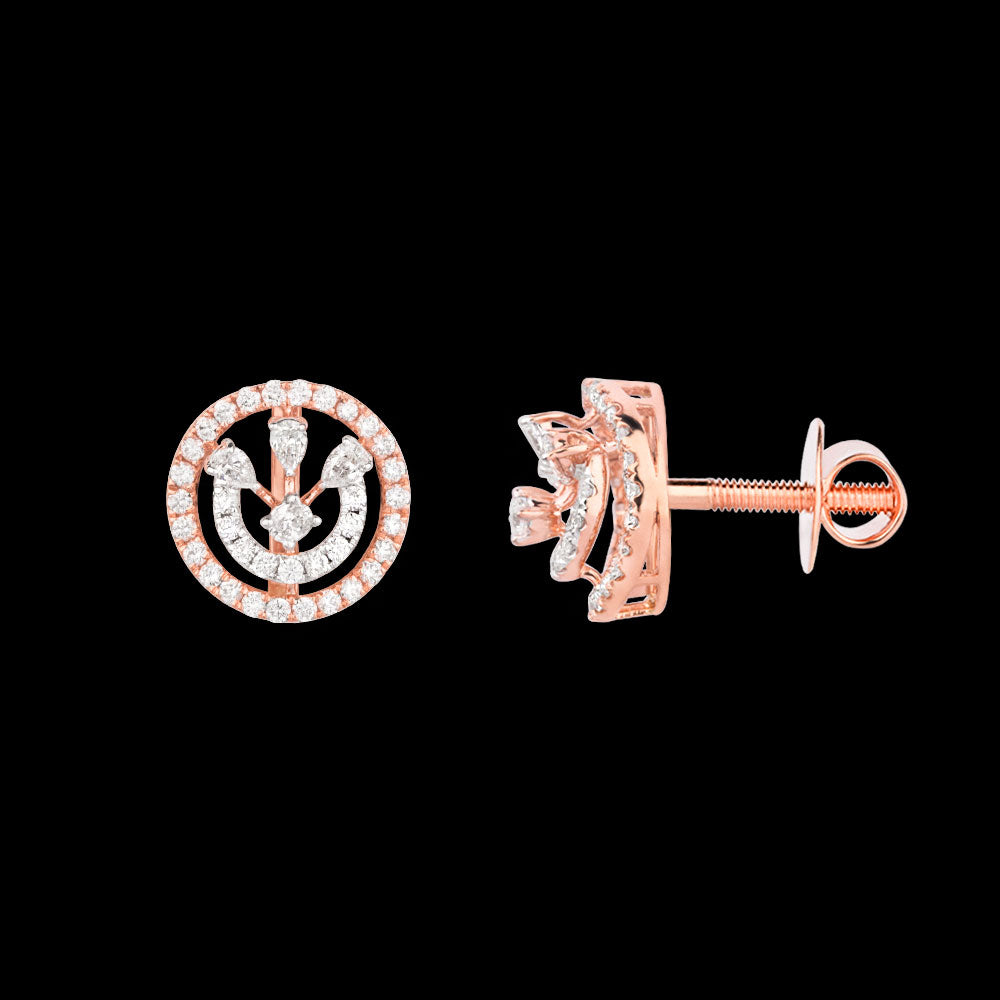 18K Rose Gold Diamond Earrings - 0.78ct VVS-EF