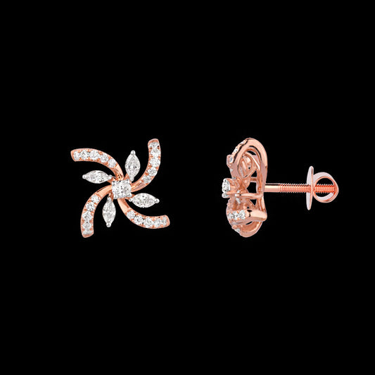 18K Rose Gold Diamond Earrings - 0.61ct VVS-EF