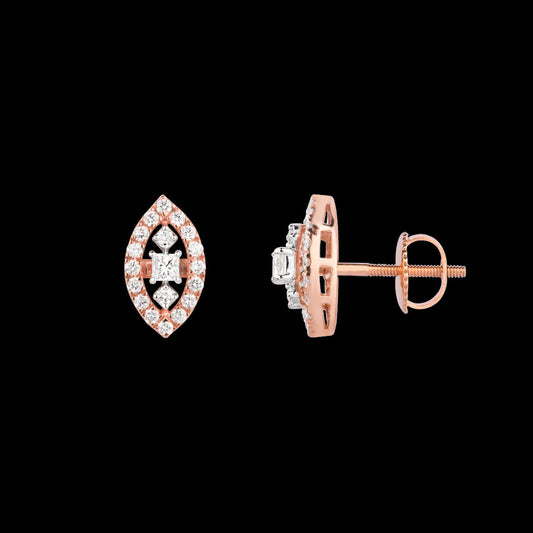 18K Rose Gold Diamond Earrings - 0.34ct VVS-EF