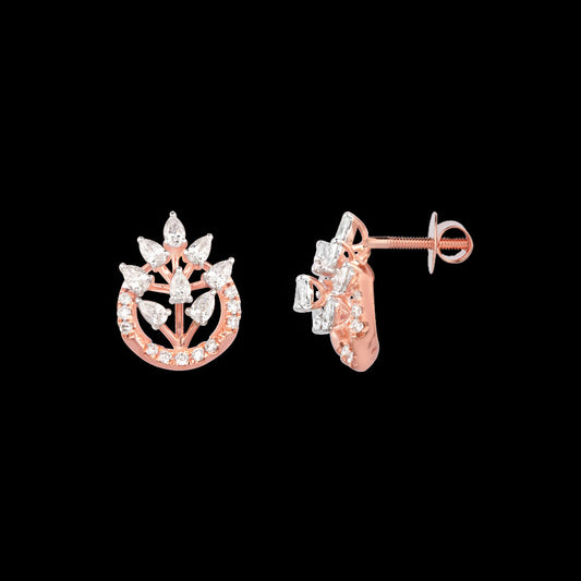 18K Rose Gold Diamond Earrings - 0.71ct VVS-EF