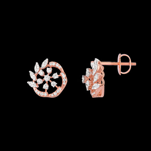 18K Rose Gold Diamond Earrings - 0.58ct VVS-EF