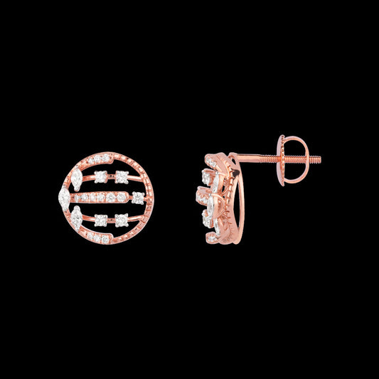 18K Rose Gold Diamond Earrings - 0.57ct VVS-EF
